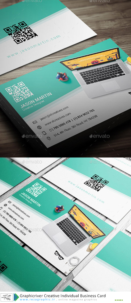 طرح لایه باز کارت ویزیت خلاقانه شخصی از گرافیک ریور-Graphicriver Creative Individual Business Card |رضاگرافیک